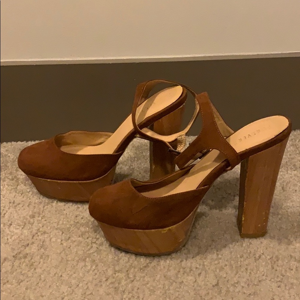 Brown heels with strap